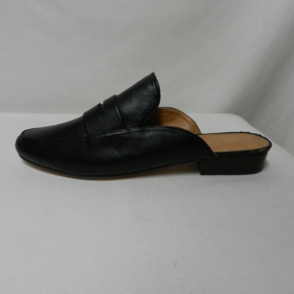 J Crew faux leather Penny Loafer mules slides flats slip on black NEW Size 7.5 - Picture 7 of 13